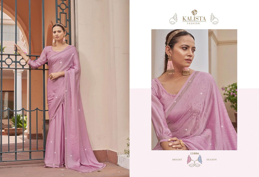 Kalista Inara Chiffon Embroidered Party Wear Saree Catalog
